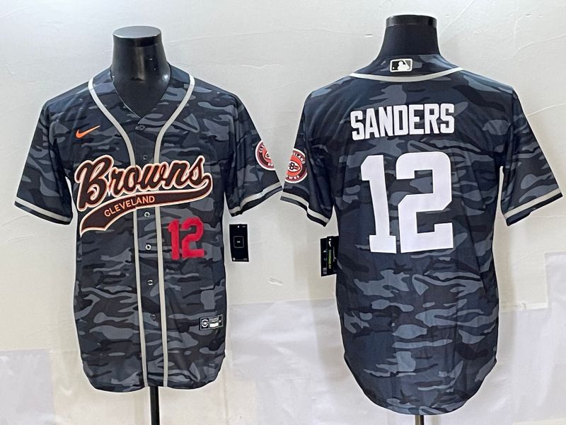 Men 2025 Cleveland Browns #12 Sanders Camo Joint Name Nike Limited NFL Jersey style 4->cleveland browns->NFL Jersey
